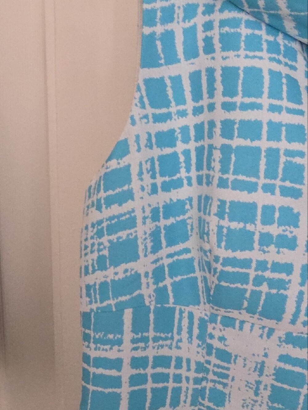 Tahari Aqua and White Plaid Midi Dress - Picture 5 of 10